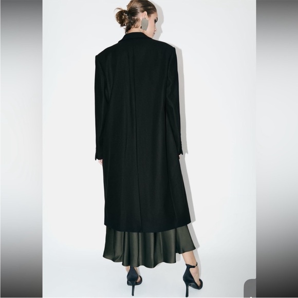Zara Black Oversized wool blend Coat Jacket STEVEN MEISEL Limited Edition XS NWT - Picture 5 of 13